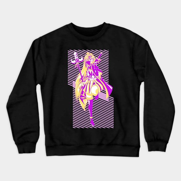 Anime and Manga- Samurai Woman- Superhero with a Mask Crewneck Sweatshirt by Eva Wolf